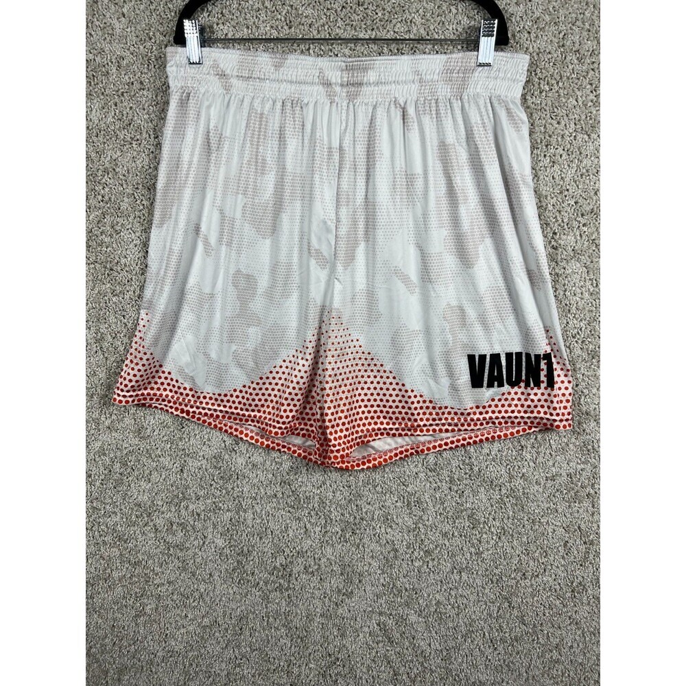VAUNT Athletic Shorts White Camo Red Dot Moisture Wicking Men XXL